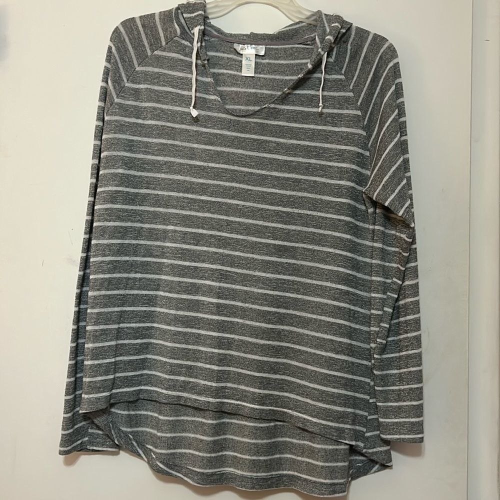 Light gray stripped hoodie